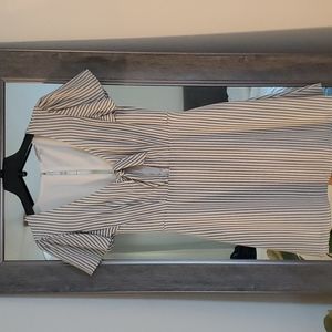 Line A Summer Dress white w/blue stripes